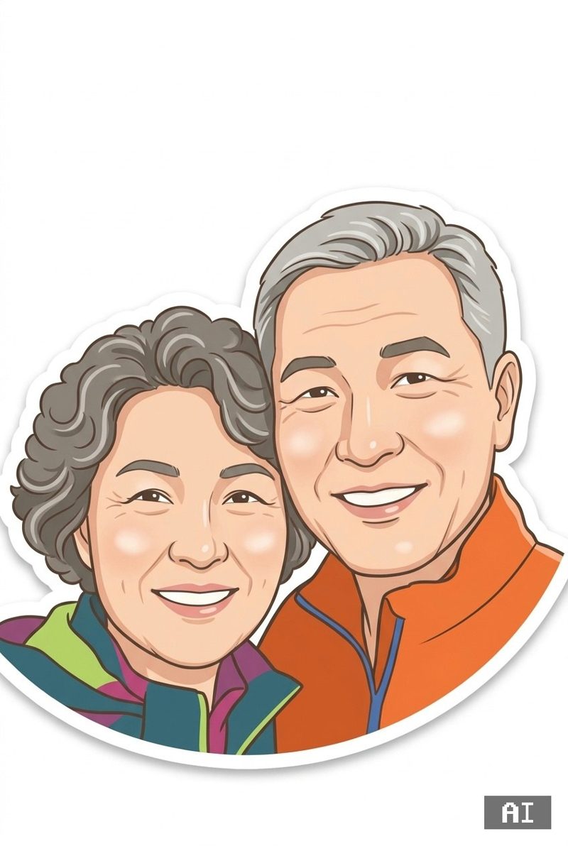 컬러 스티커 스타일로 바꾼 AI 사진 예시