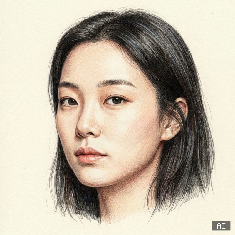 색연필스케치 스타일로 바꾼 AI 사진 예시