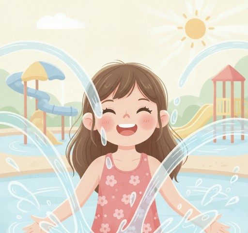 동네 물놀이터 스타일로 바꾼 AI 사진 예시