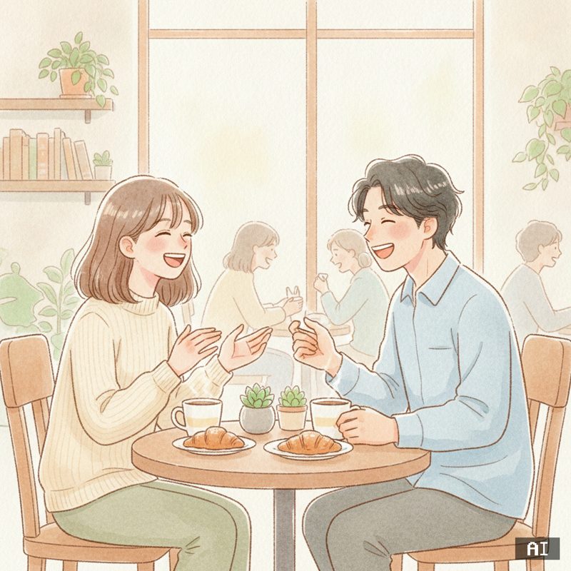 좋은 사람과 함께 스타일로 바꾼 AI 사진 예시