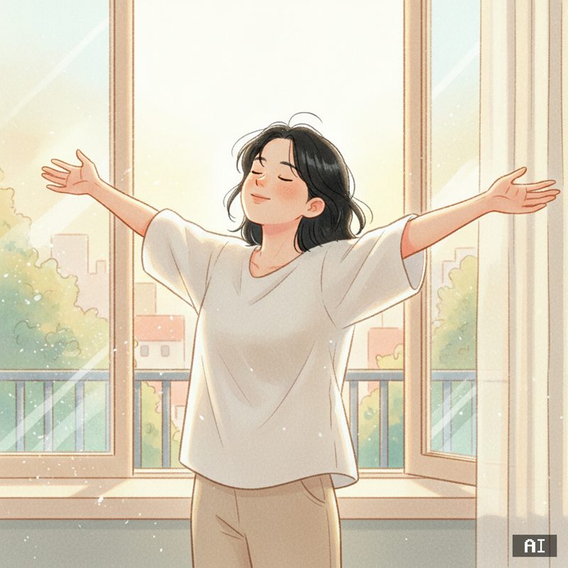 깊게 숨 쉬어보기 스타일로 바꾼 AI 사진 예시