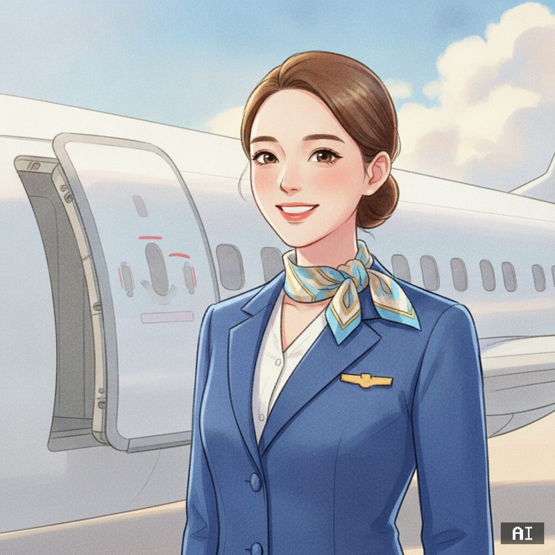 승무원 스타일로 바꾼 AI 사진 예시