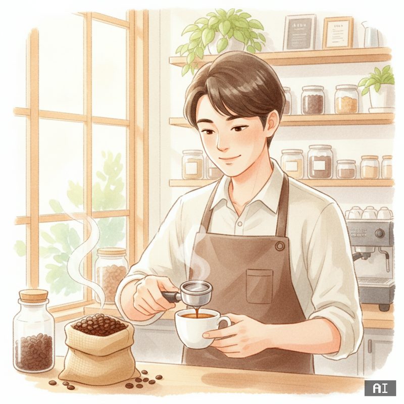 바리스타 스타일로 바꾼 AI 사진 예시