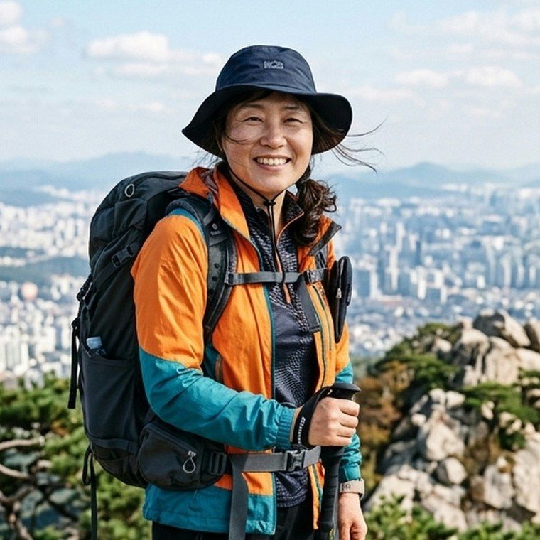 관악산 가을 배경 파스텔 초상 적용 전 원본 사진(가상 인물 견본)