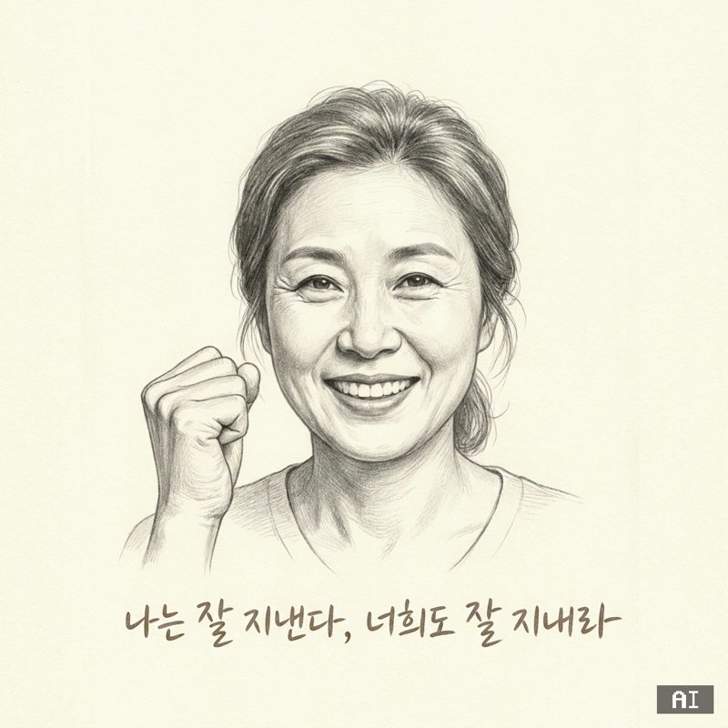 부모연필스케치 스타일로 바꾼 AI 사진 예시