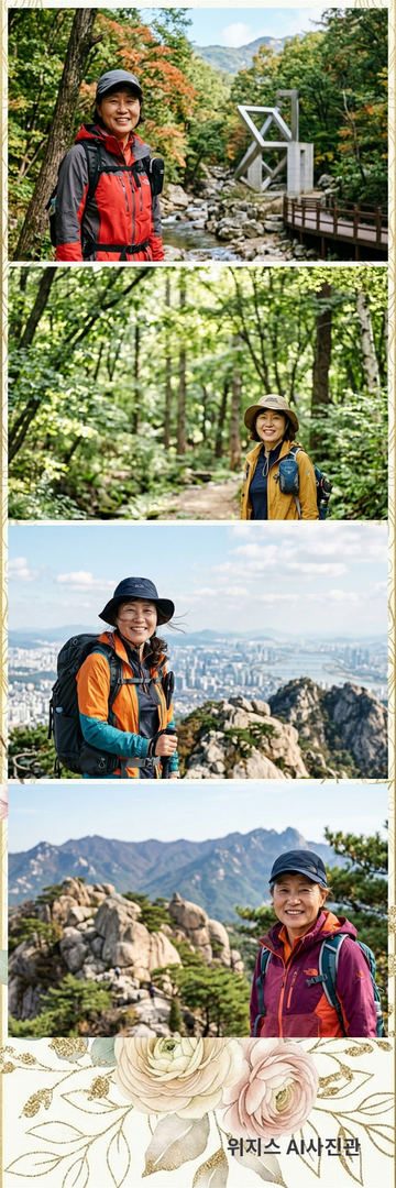 «깨끗한 흰색» 테두리에 가상 인물 사진 4장을 넣은 AI 네컷 견본 (큰 사진 네컷)