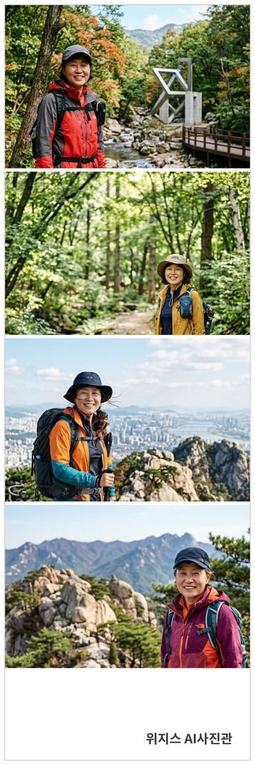 «기본 흰 테두리» 테두리에 가상 인물 사진 4장을 넣은 AI 네컷 견본 (큰 사진 네컷)