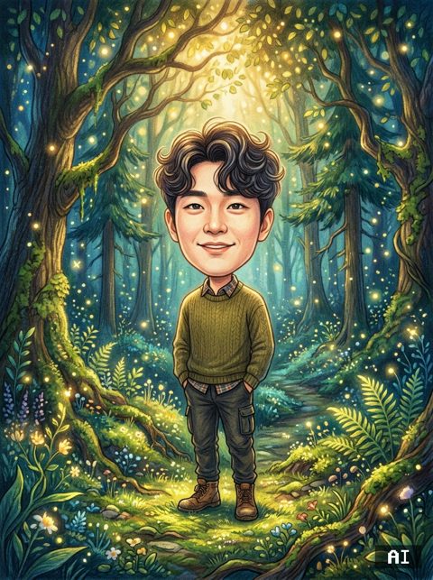 마법의 숲 (큰머리) AI 사진 예시