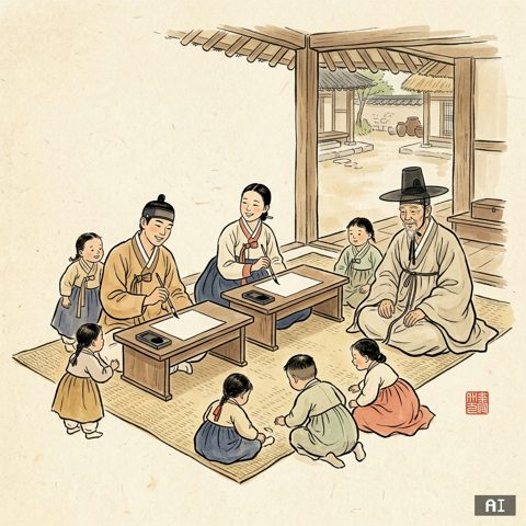 단원 풍속화 AI 사진 예시
