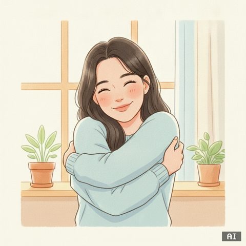 나에게 칭찬하기 AI 사진 예시