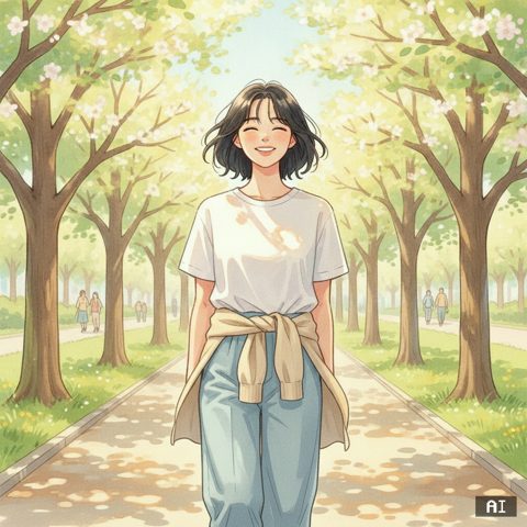 산책하며 비우기 AI 사진 예시