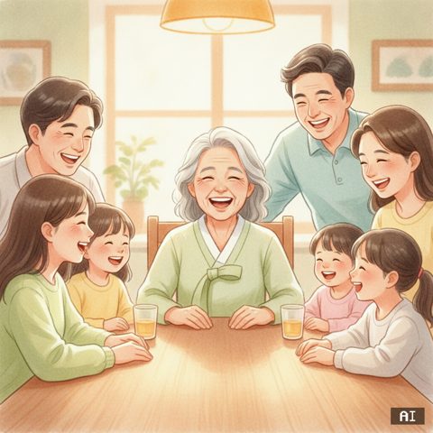 가족과 함께 AI 사진 예시
