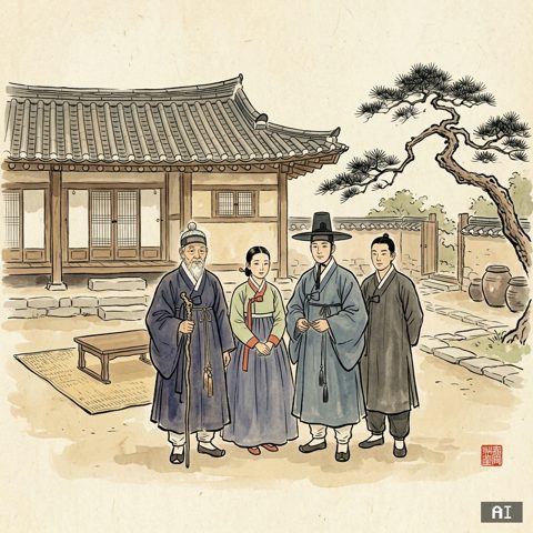 가족 풍속도 (자동) AI 사진 예시